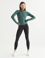 Lilybod Zuri Contoured Zip-Thru Top Deep Green