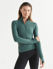 Lilybod Zuri Contoured Zip-Thru Top Deep Green