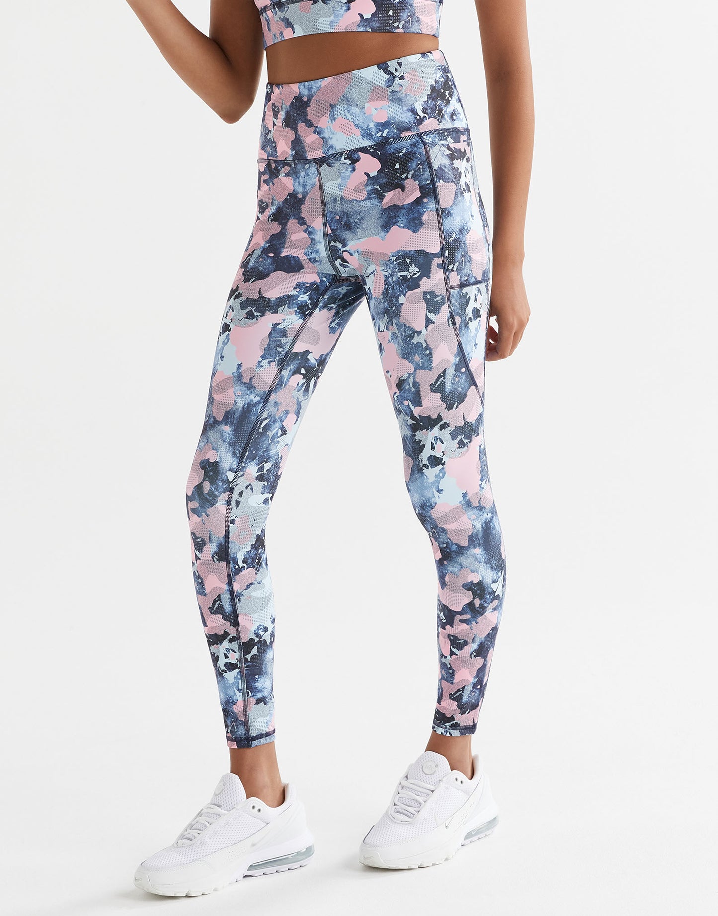 Lilybod Zoe Leggings Blue & Pink Abstract Print